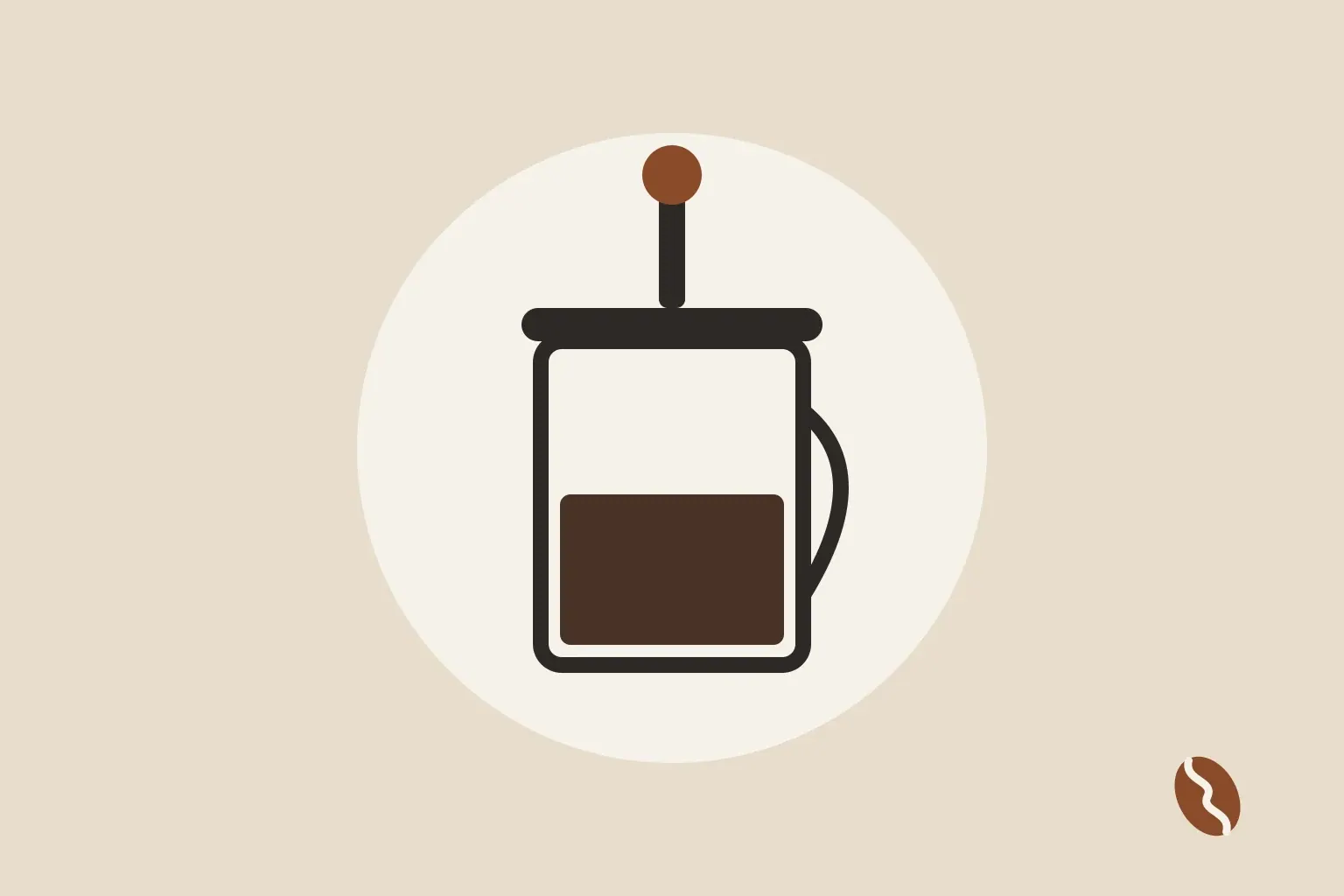 Ilustración plana de una prensa francesa con café en la jarra