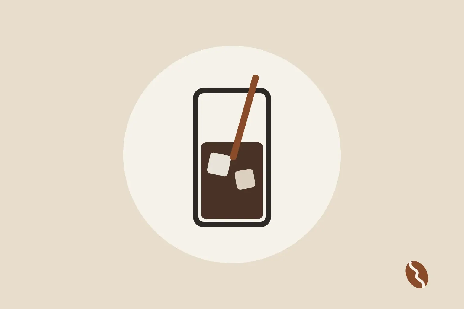 Ilustración de un vaso de cold brew con hielo y una pajita